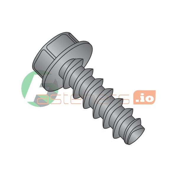 Newport Fasteners Thread Forming Screw, #8 x 3/4 in, Black Oxide Steel Hex Head Hex Drive, 8000 PK 469075 - main
